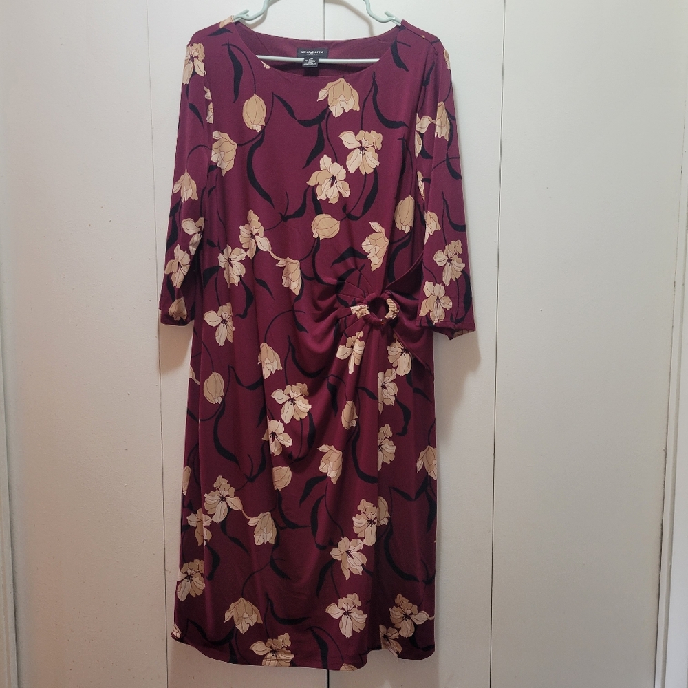 Floral Burgundy Dress